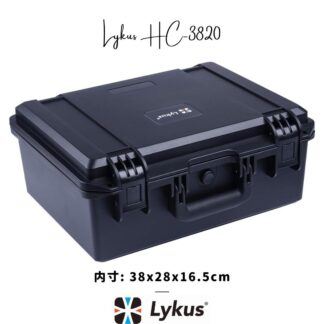 Lykus HC-3820 防水防塵 プロテクターケース 格子状カットスポンジ内蔵 内寸:38x28x16.5cm 一眼レフカメラ ピストル ドローン ミラーレスカメラ アクションカメラ スマホ タブレット インカム 適用 耐衝撃 密閉性 SGS認証 IP67級