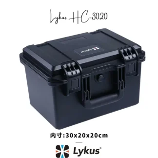 Lykus HC-3020 防水防塵 プロテクターケース 格子状カットスポンジ内蔵 内寸:30x20x20cm 一眼レフカメラ ピストル ドローン ミラーレスカメラ アクションカメラ タブレット インカム 適用 耐衝撃 密閉性 SGS認証 IP67級