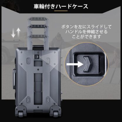 Lykus HC-5220 車輪付き 防水防塵 プロテクターケース キャリーオンケース キャスター付き 格子状カットスポンジ内蔵 内寸:52x36x24.5cm カメラ プロジェクター ドローン インカム レンズ 適用 耐衝撃 密閉性 SGS認証 IP67級 - 画像 (6)