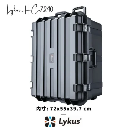 Lykus HC-7240 車輪付き 防水防塵 プロテクターケース キャリーオンケース キャスター付 格子状カットスポンジ内蔵 内寸: 72x55x39.7 cm カメラ プロジェクター ドローン インカム レンズ適用 耐衝撃 密閉性 SGS認証 IP67級