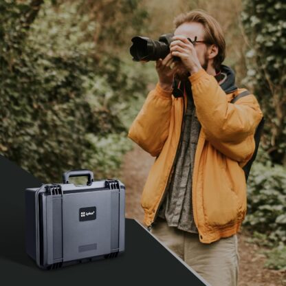 Lykus ライカス PVC1 防水防塵 プロテクターケース パッド入りケース 仕切り付き DJI Mavic、DJI Air、DJI Mini ドローン 一眼レフ ミラーレス カメラ レンズ適用 アクセサリー組み合わせ収納 耐衝撃 密閉性 SGS認証 IP67級 - 画像 (6)