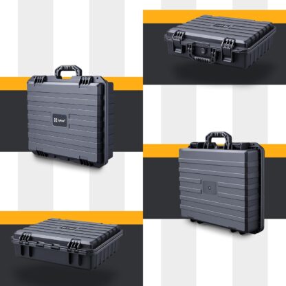 Lykus HC-4010 防水防塵 プロテクターケース 格子状カットスポンジ内蔵 内寸:40.7x33.6x11.7cm ミラーレス カメラ プロジェクター パソコン ピストル ドローン レンズ タブレット インカム 適用 耐衝撃 密閉性 SGS認証 IP67級 - 画像 (6)