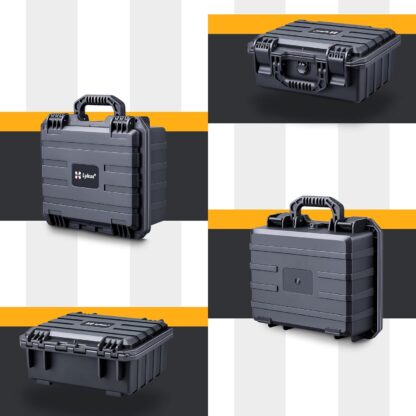 Lykus HC-2820 防水防塵 プロテクターケース 格子状カットスポンジ内蔵 内寸:28.2x22.2x11.7cm ミラーレス カメラ プロジェクター パソコン ピストル ドローン レンズ タブレット インカム 適用 耐衝撃 密閉性 SGS認証 IP67級 - 画像 (6)