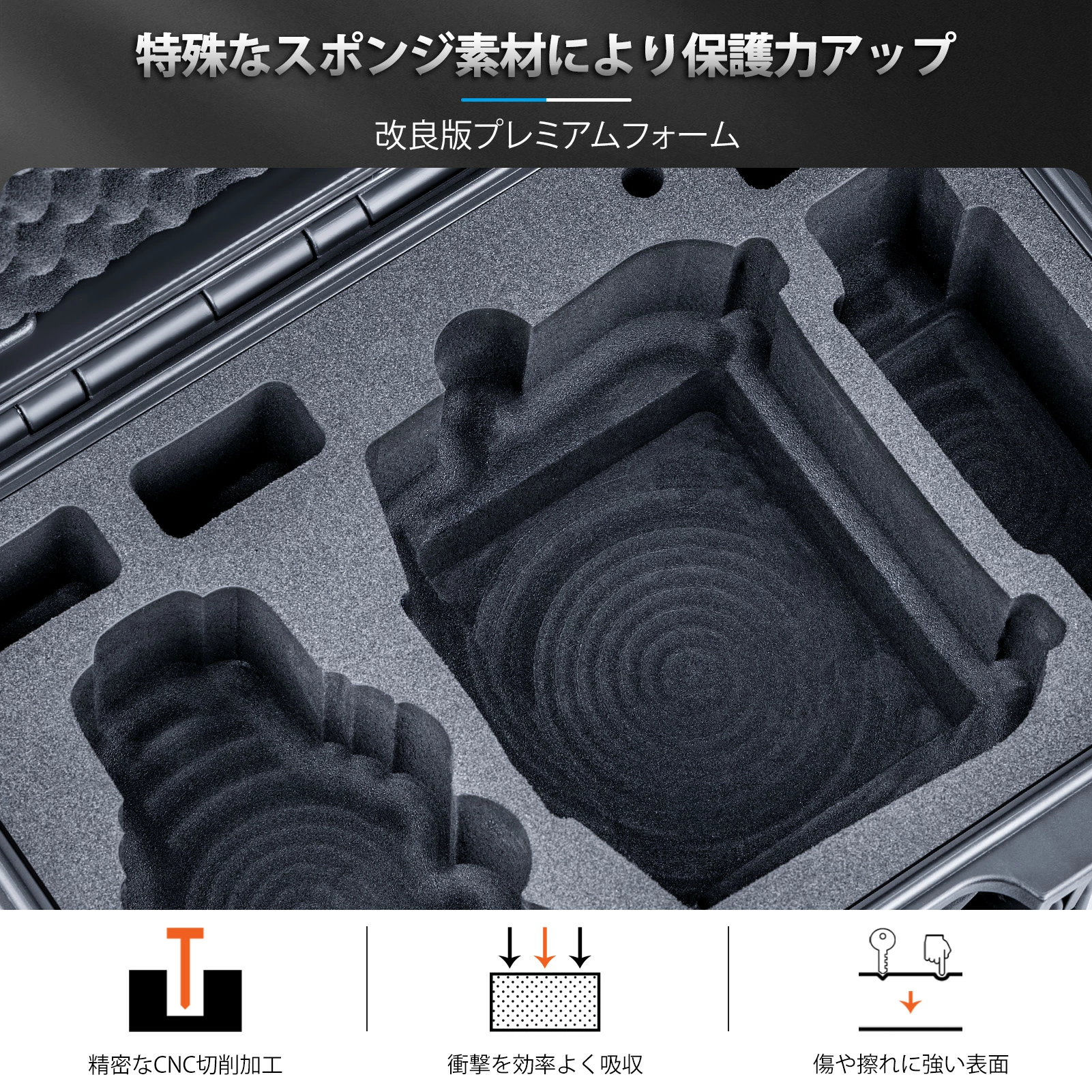 Lykus ライカス DJI Lito 1 / Lito X1 コンボ ハードケース DJI ライト DCP-LT110 SGS認証 IP67級防水 防塵仕様 耐衝撃 密閉性 ドローン バッテリー 充電器 アクセサリー 運搬 収納 保管 防災 DJI RC2 / DJI RC-N3 送信機 対応 - 画像 (4)
