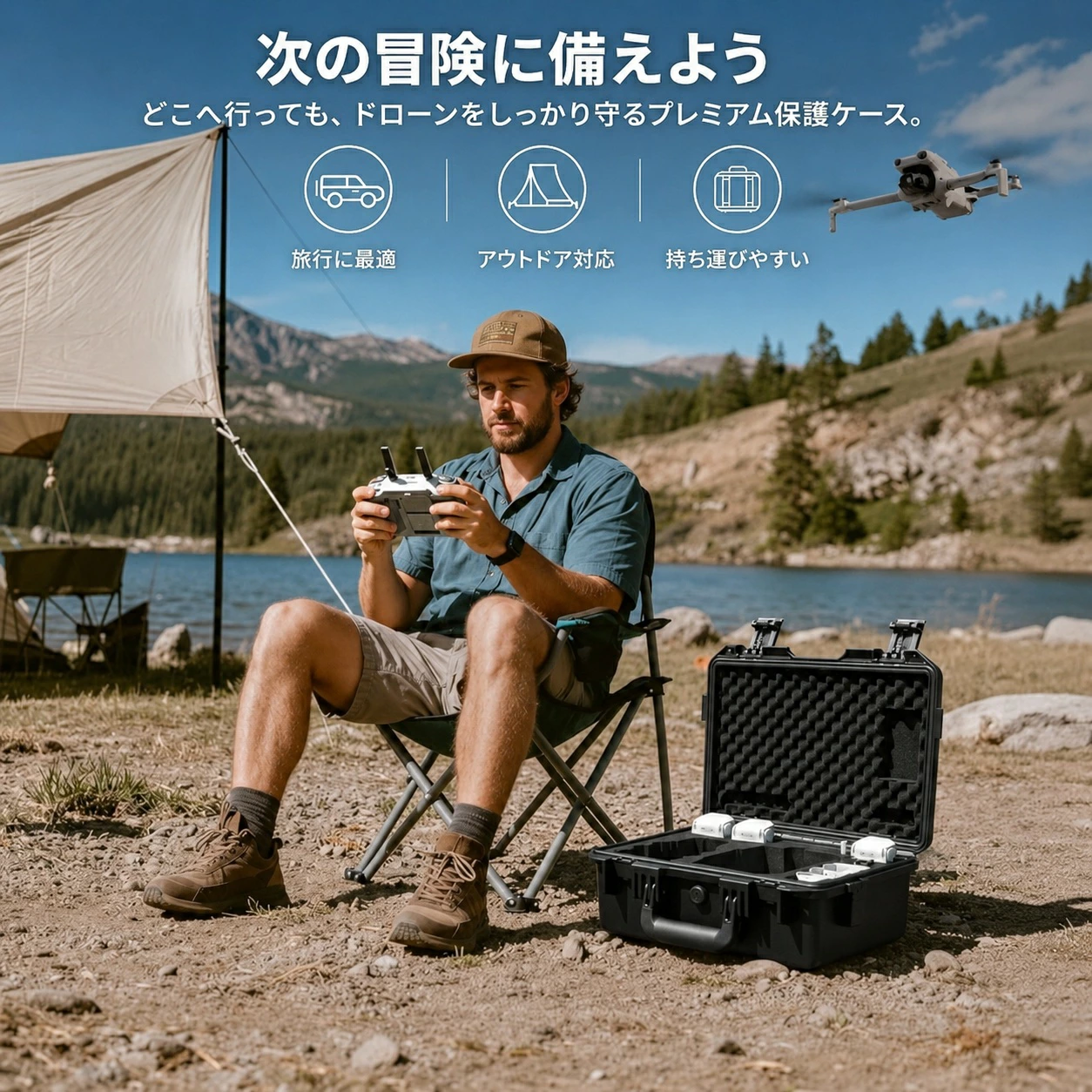 Lykus ライカス DJI Lito 1 / Lito X1 コンボ ハードケース DJI ライト DCP-LT110 SGS認証 IP67級防水 防塵仕様 耐衝撃 密閉性 ドローン バッテリー 充電器 アクセサリー 運搬 収納 保管 防災 DJI RC2 / DJI RC-N3 送信機 対応 - 画像 (6)