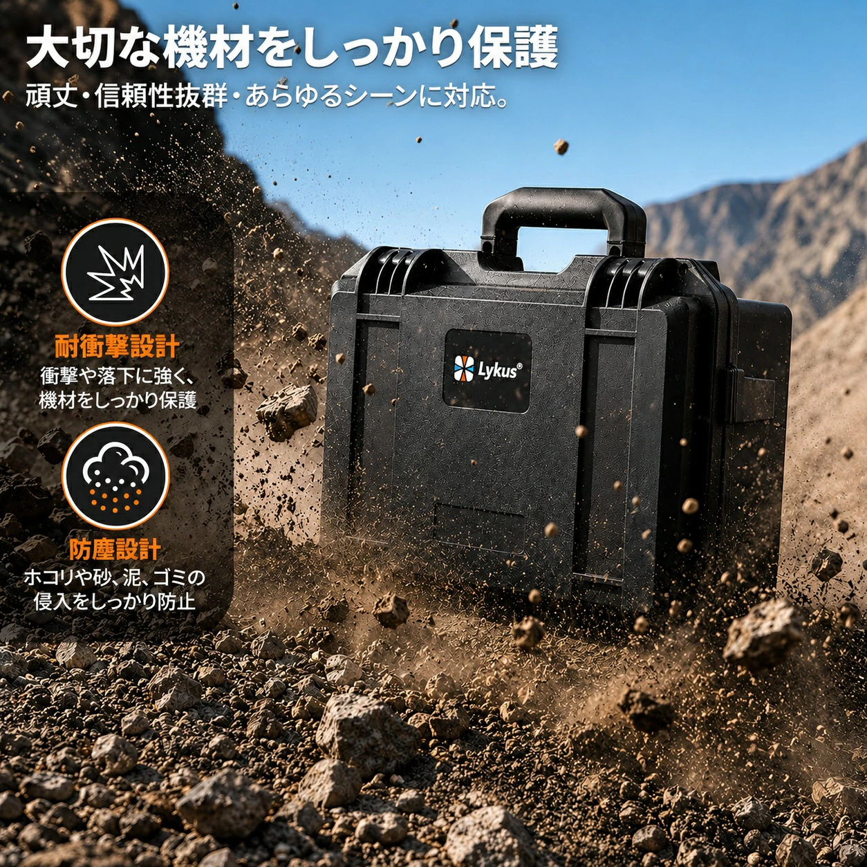 Lykus ライカス DJI Lito 1 / Lito X1 コンボ ハードケース DJI ライト DCP-LT110 SGS認証 IP67級防水 防塵仕様 耐衝撃 密閉性 ドローン バッテリー 充電器 アクセサリー 運搬 収納 保管 防災 DJI RC2 / DJI RC-N3 送信機 対応 - 画像 (8)